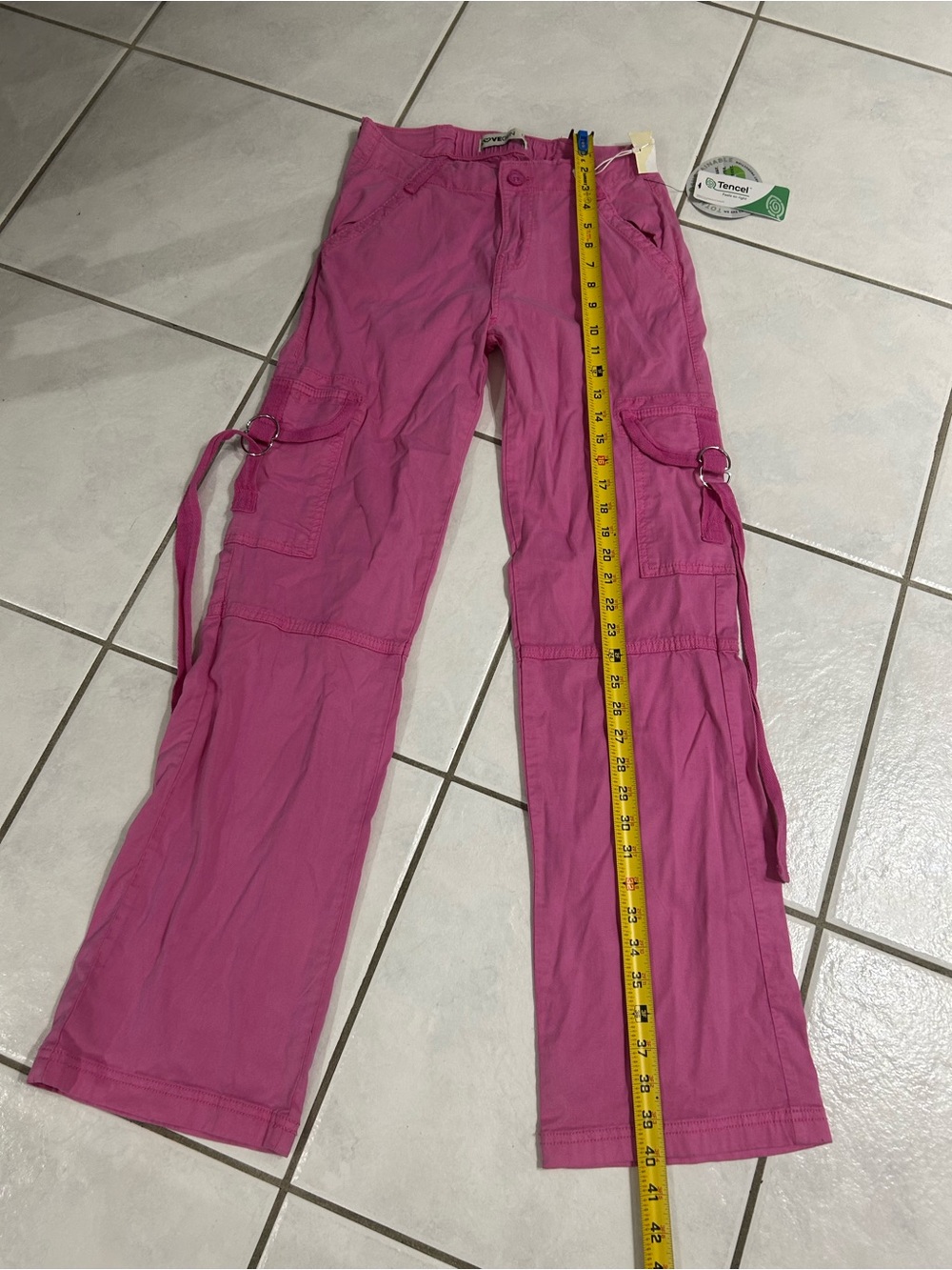 Women’s Cargo Tie-Waist Pants in Hot Pink - Picture 5 of 9